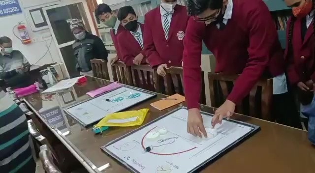 Students determining π through the rotation method